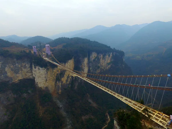 Vista Ponte Fundo Vidro Mais Longa Mais Alta Mundo Construção — Fotografia de Stock