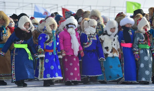 Čínská Mongolské Děti Účastnit Led Sníh Nadam Festival Xilingol Ligy — Stock fotografie