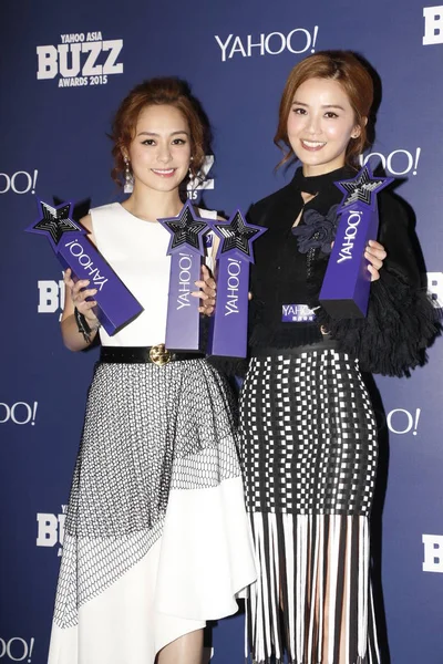 Singers Actresses Gillian Chung Left Charlene Choi Hong Kong Pop — Stock Photo, Image