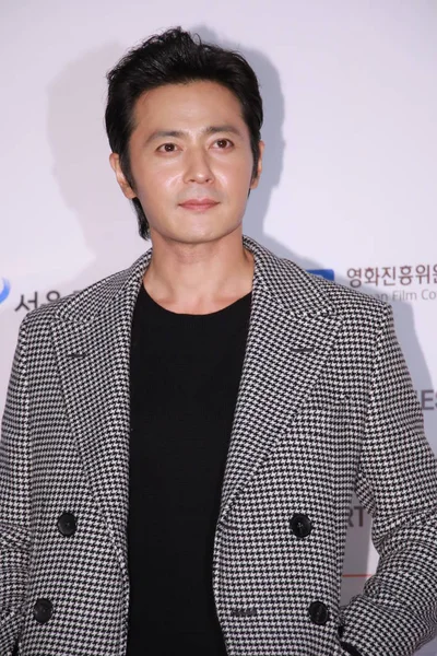 Actor Surcoreano Jang Dong Gun Llega Para Una Conferencia Prensa — Foto de Stock