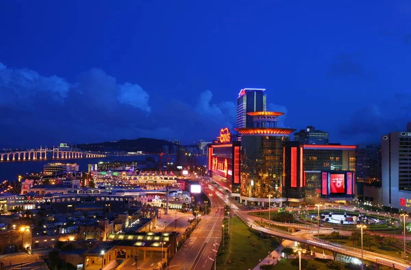 Nachtansicht Des Macao Casinos Mit Sand Das Der Las Vegas — Stockfoto