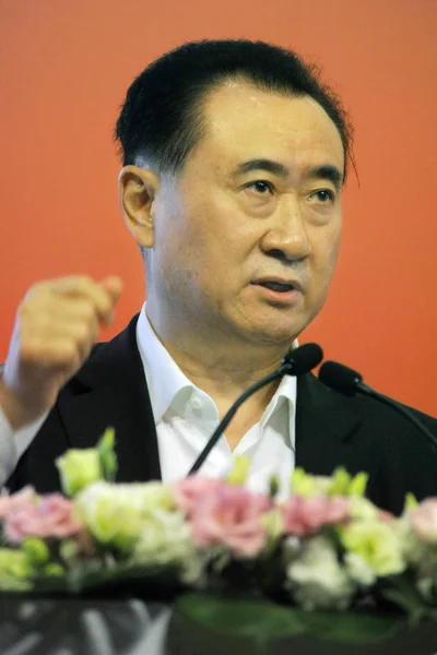 Wang Jianlin Presidente Dalian Wanda Group Pronuncia Discurso Titulado Decodificando —  Fotos de Stock