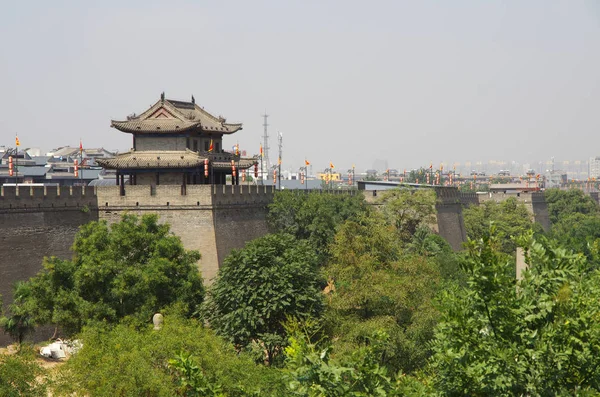 Vue Mur Ville Dynastie Ming Dans Ville Province Shaanxi Dans — Photo