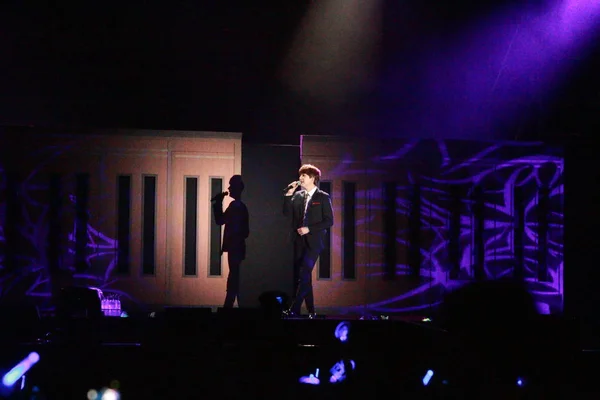 Membro Boy Band Sul Coreana Super Junior Performs Concert Asia — Fotografia de Stock