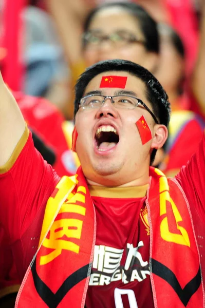 Futebol Chinês File Mostra Apoio Para Guangzhou Evergrande China Durante — Fotografia de Stock