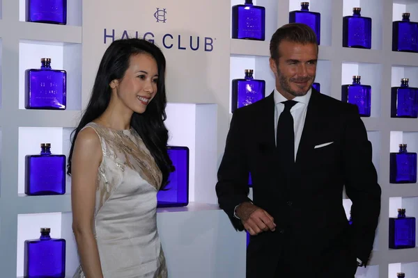 Stella Del Calcio Inglese David Beckham Destra Attrice Hong Kong — Foto Stock