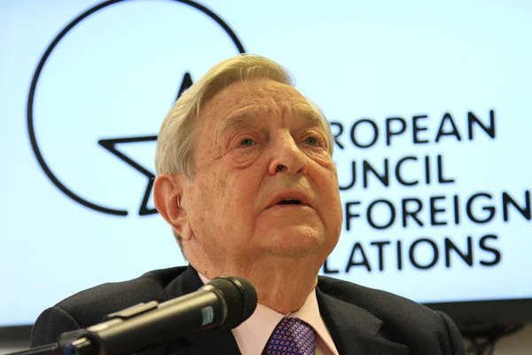 Milyarder Yatırımcı George Soros Soros Fon Yönetimi Başkanı Açık Toplum — Stok fotoğraf