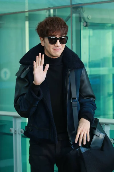 Actor Animador Surcoreano Lee Kwang Soo Llega Aeropuerto Internacional Incheon — Foto de Stock