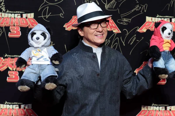 Hongkongský Herec Jackie Chan Přichází Červeném Koberci Pro Čínu Premiéře — Stock fotografie