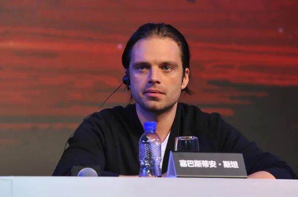 Romanian American Actor Sebastian Stan Attends Press Conference His Movie — Stock Photo, Image