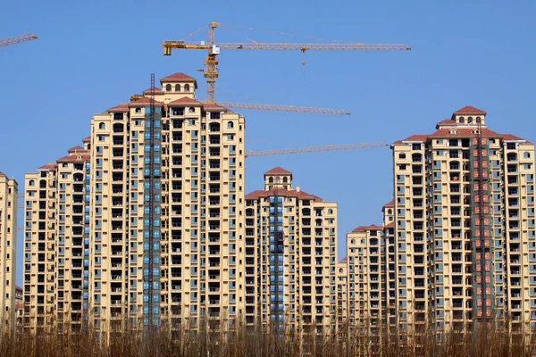 Neue Wohnhochhäuser Eines Wohnprojekts Der Stadt Xiangyang Der Zentralchinesischen Provinz — Stockfoto