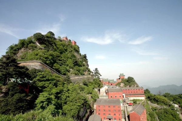 Paysage Ancien Complexe Architectural Des Monts Wudang Dans Ville Shiyan — Photo