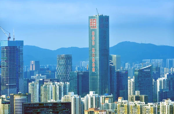 Vista Arranha Céus Arranha Céus Edifícios Residenciais Cidade Shenzhen Província — Fotografia de Stock