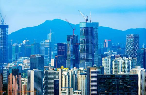 Vista Arranha Céus Arranha Céus Edifícios Residenciais Distrito Nanshan Cidade — Fotografia de Stock