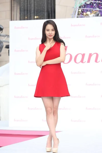 Attrice Sudcoreana Song Hyo Posa Durante Evento Promozionale Cosmetici Banila — Foto Stock
