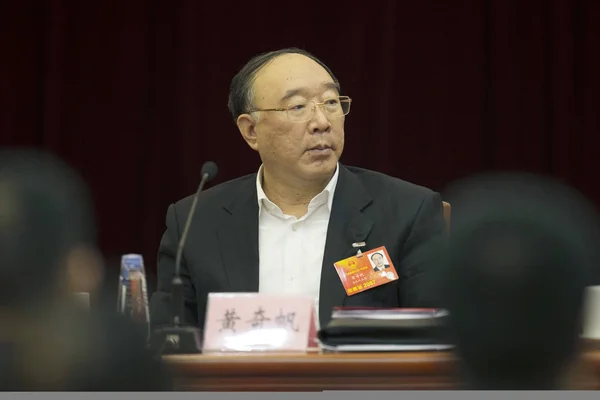 Čchung Čching Starosta Huang Qifan Účastní Panelové Diskuse Během Prvního — Stock fotografie