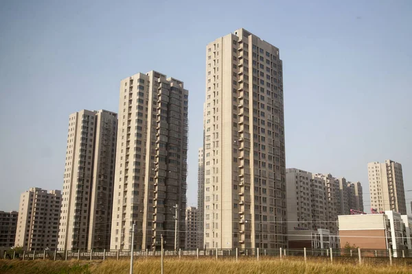 Nieuw Gebouwd Hoogbouw Residentiële Flatgebouwen Zijn Afgebeeld Tangshan City Noord — Stockfoto