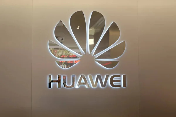 Vista Uma Loja Huawei Shanghai China Janeiro 2019 — Fotografia de Stock