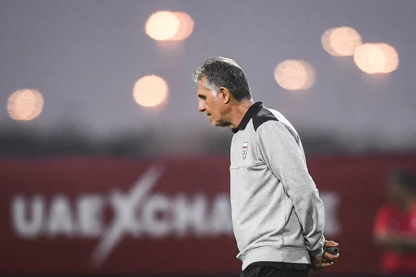 Treinador Carlos Queiroz Seleção Iraniana Futebol Participa Uma Sessão Treinamento — Fotografia de Stock