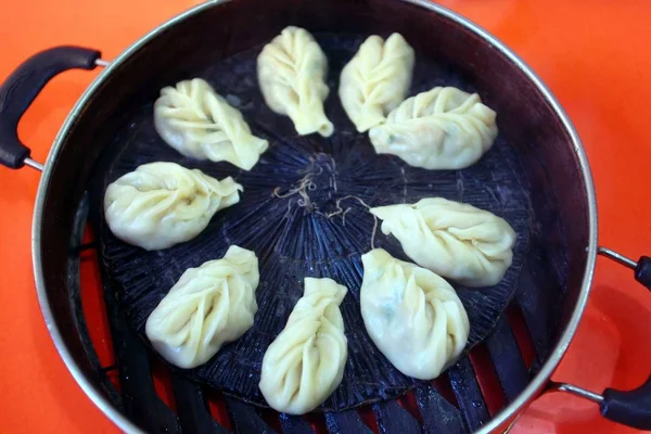 Ein Satz Gedämpfter Knödel Wird Einem Shaxianischen Delikatessen Restaurant Shanghai — Stockfoto