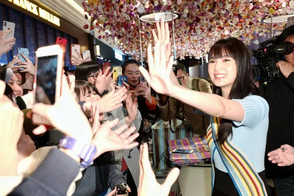 台湾歌手兼女演员杨瑞妮出席2019年1月23日在台湾台北为乐威举行的宣传活动 — 图库照片