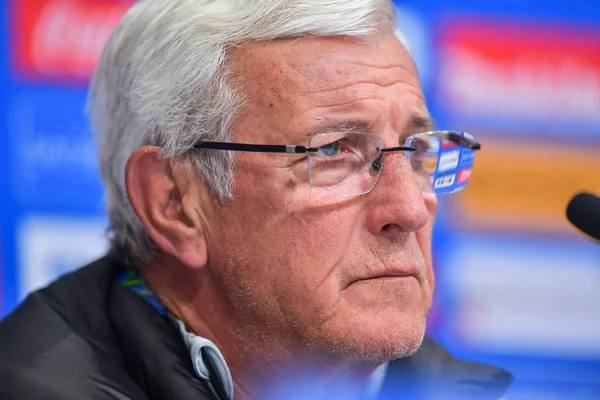 Allenatore Marcello Lippi Della Nazionale Cinese Calcio Maschile Partecipa Una — Foto Stock