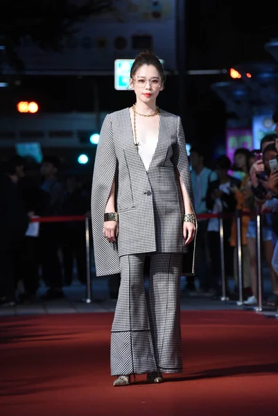 Ταϊβάν Ηθοποιός Βίβιαν Hsu Φτάνει Στο Κόκκινο Χαλί Για 2018 — Φωτογραφία Αρχείου