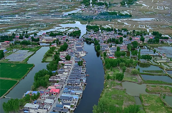 Luftaufnahme Des Bezirks Rongcheng Einem Teil Der Neuen Sonderwirtschaftszone Xiong — Stockfoto