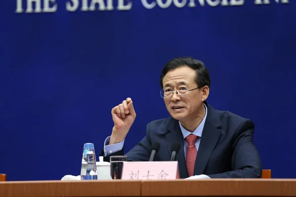 Liu Shiyu Presidente Comisión Reguladora Valores China Csrc Habla Una —  Fotos de Stock
