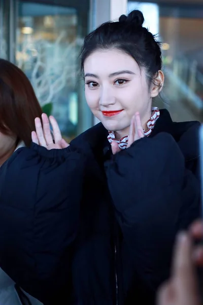 Actriz China Jing Tian Llega Para Ensayo 2019 Año Nuevo — Foto de Stock