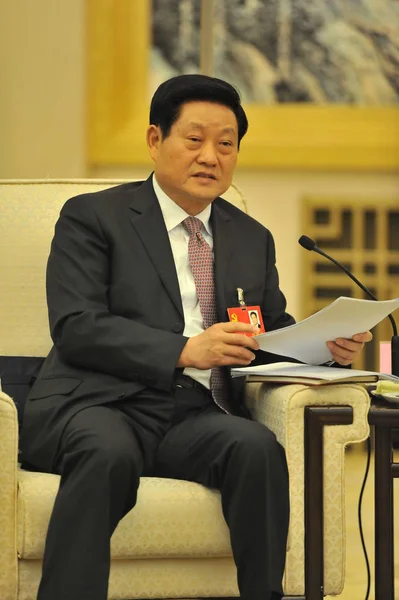 Чжао Чжэнъюн Бывший Глава Коммунистической Партии Бывший Губернатор Шэньси Встрече — стоковое фото