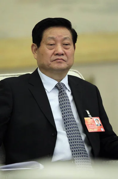 前党首 陕西省前省长赵正勇出席2013年3月7日在中国北京举行的会议 — 图库照片