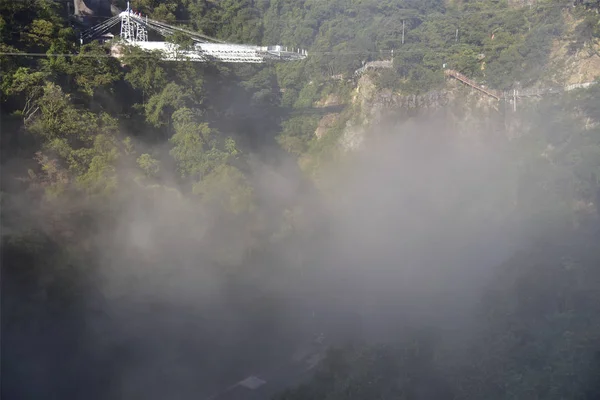 Paisagem Uma Ponte Vidro 218 Metros Comprimento Envolta Por Mar — Fotografia de Stock