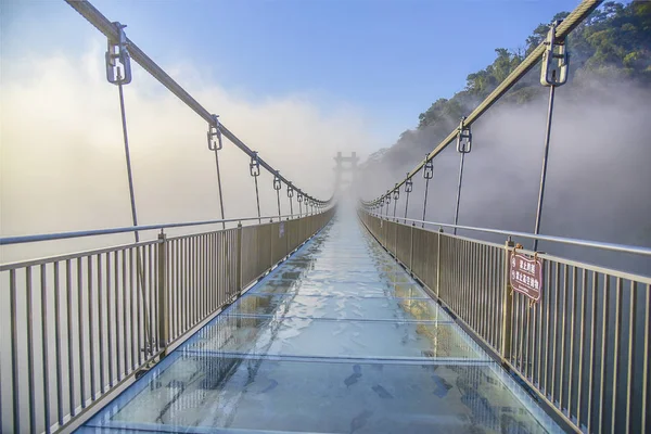 Paisagem Uma Ponte Vidro 218 Metros Comprimento Envolta Por Mar — Fotografia de Stock