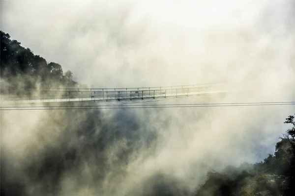 Landscape 218 Meter Long Glass Bridge Shrouded Sea Clouds Baojing — Stock Photo, Image