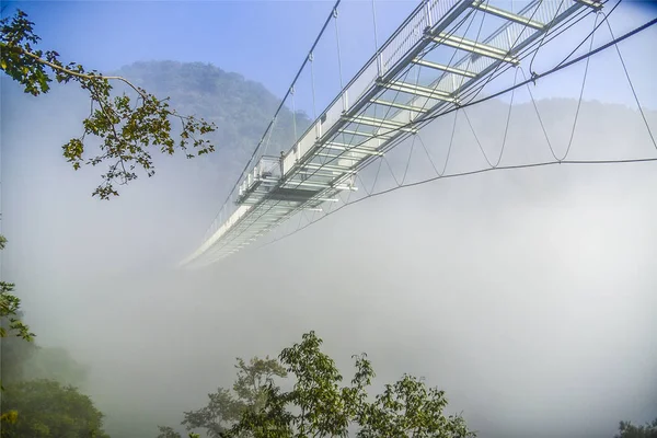 Paisagem Uma Ponte Vidro 218 Metros Comprimento Envolta Por Mar — Fotografia de Stock