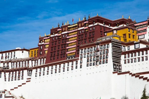 Widok Pałac Potala Lhasie Południowo Zachodni Chiński Tybetańskim Regionie Autonomicznym — Zdjęcie stockowe