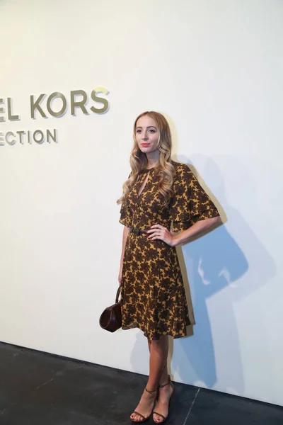 stock image British model and DJ Harley Viera-Newton attends the Michael Kors fashion show during the New York Fashion Week Spring/Summer 2016 in New York, US, 16 September 2015.