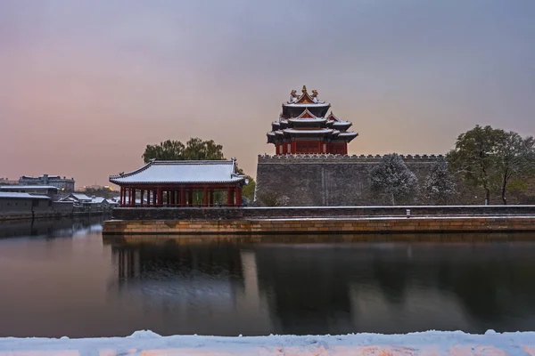 View Turret Palace Museum Also Known Forbidden City Snow Beijing — Stock Photo, Image