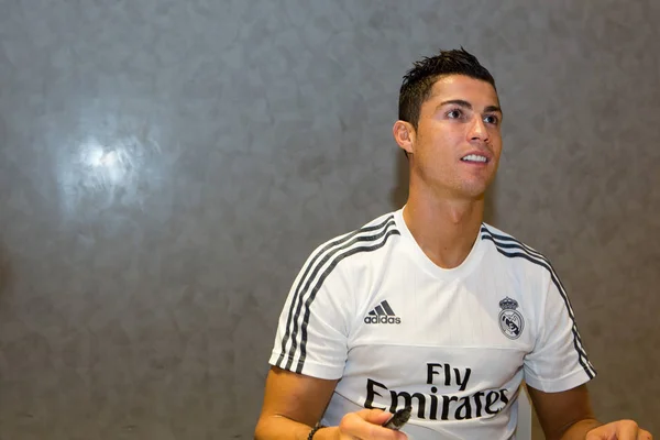 Cristiano Ronaldo Real Madrid Sköter Signering Händelsen 2015 Internationella Champions — Stockfoto