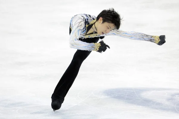 Yuzuru Hanyu Японії Виконує Під Час Чоловіків Довільна Програма Мсу — стокове фото