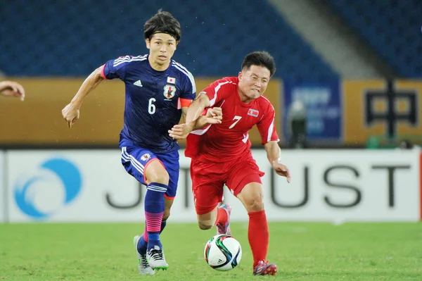 Masato Morishige Japão Esquerda Desafia Hyok Chol Coreia Norte Durante — Fotografia de Stock