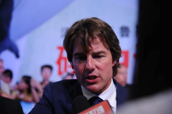 American Actor Tom Cruise Speaks Red Carpet Fan Meeting Event — Stock Photo, Image