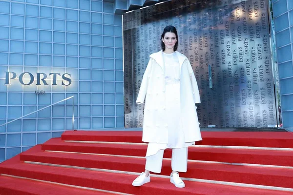 American Model Kendall Jenner Arrives Fashion Show Ports 1961 Shanghai — Stock Photo, Image