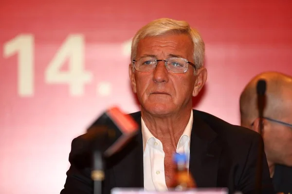 Treinador Principal Aposentado Marcello Lippi China Guangzhou Evergrande Taobao Participa — Fotografia de Stock