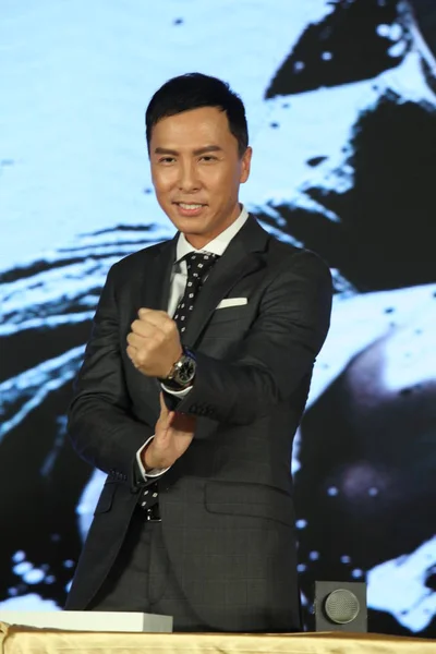 Bestand Hong Kong Actie Sterren Donnie Yen Poses Tijdens Een — Stockfoto