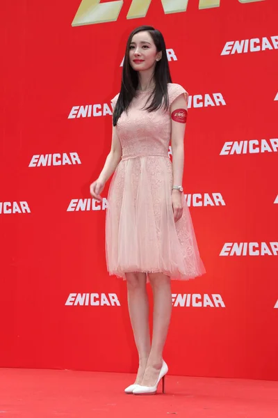 Chinese Actress Yang Poses Promotional Event Enicar Watches Chongqing China — Stock Photo, Image