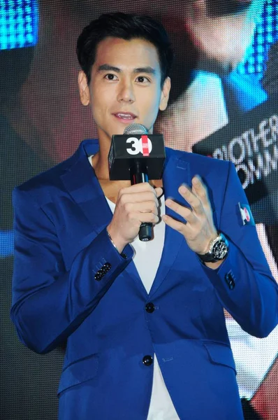 Taiwanese Actor Eddie Peng Speaks Promotional Event Biotherm Skincare Products — Stock Photo, Image