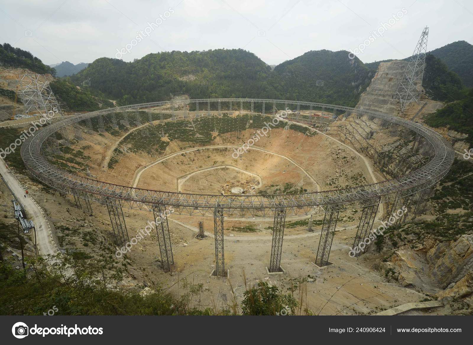 View Construction Site World's Largest Radio Telescope Called Fast