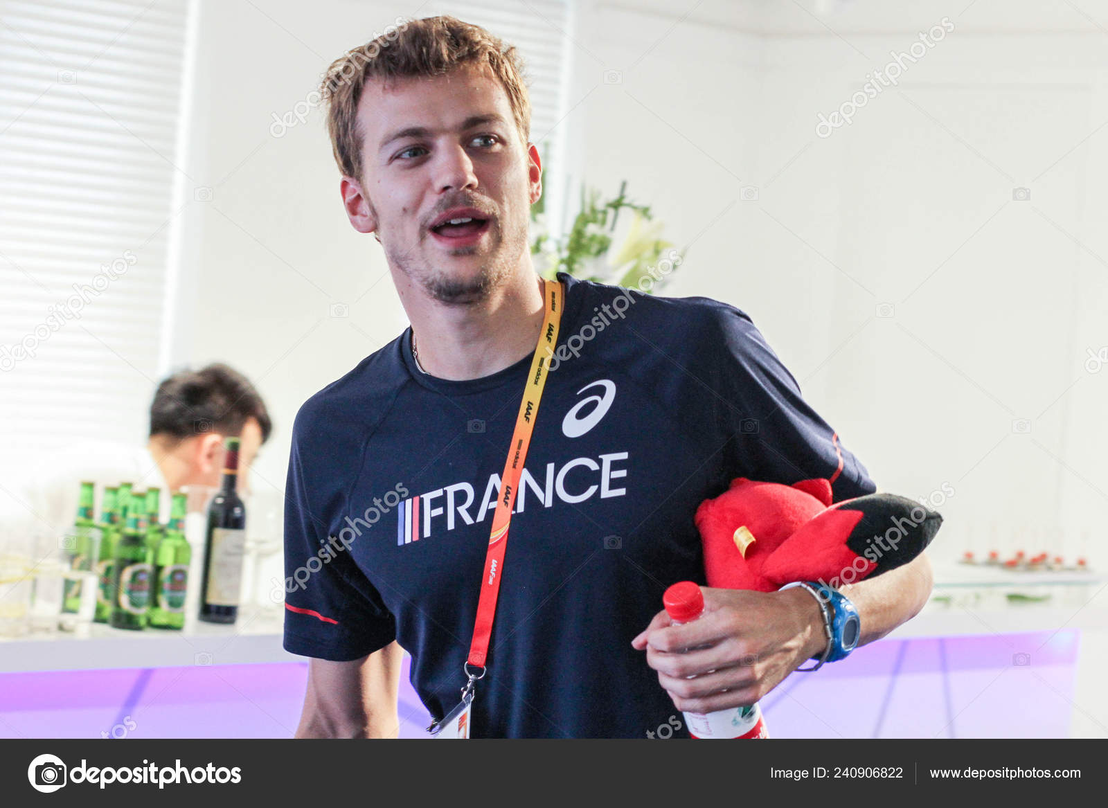Francés Christophe Lemaitre Reacciona Una Prensa Marca — Foto editorial de stock ChinaImages #240906822